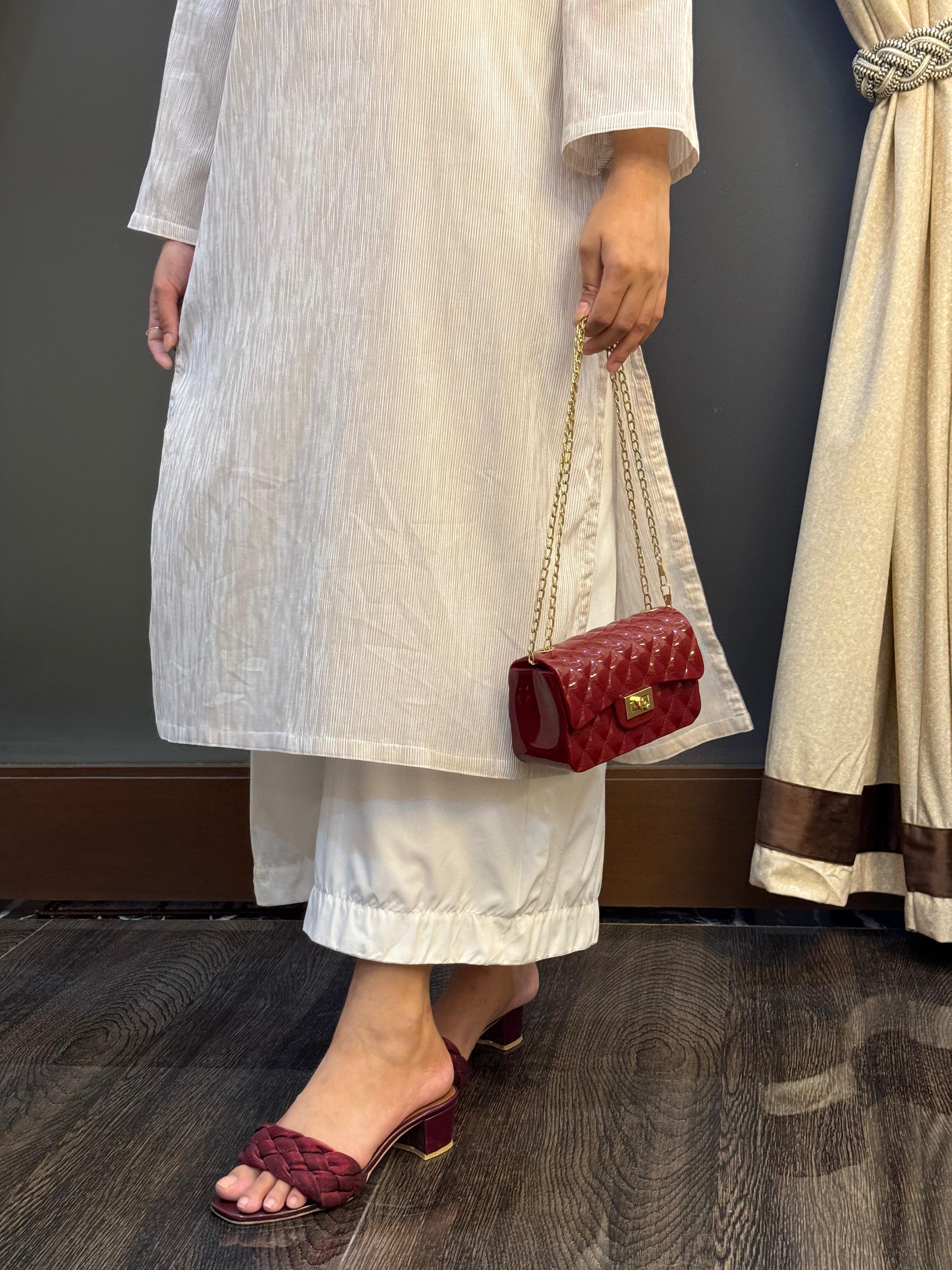 Off White Crinkle Dress